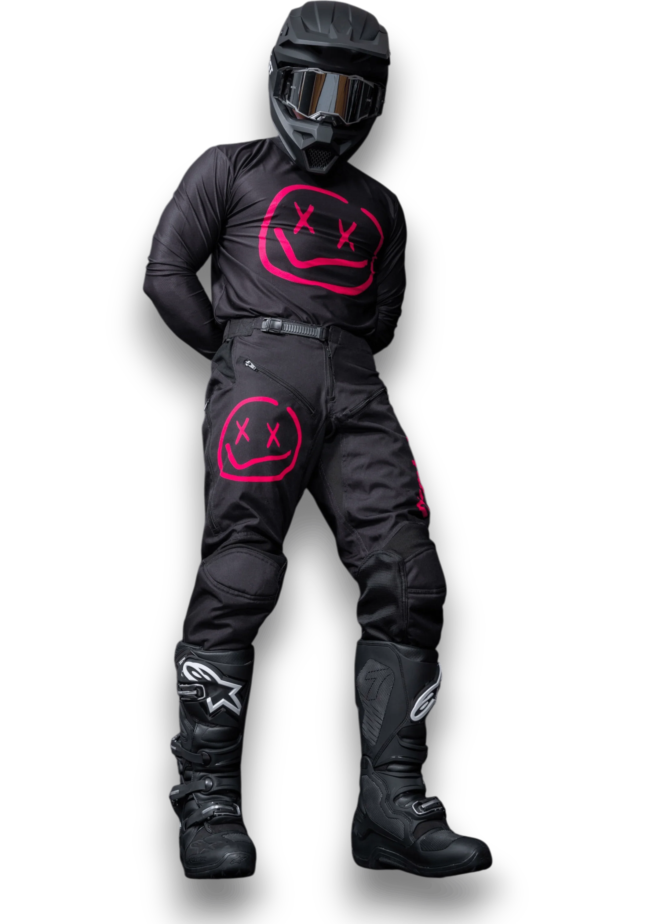 Menace Moto Pant 2.0: Black/Pink
