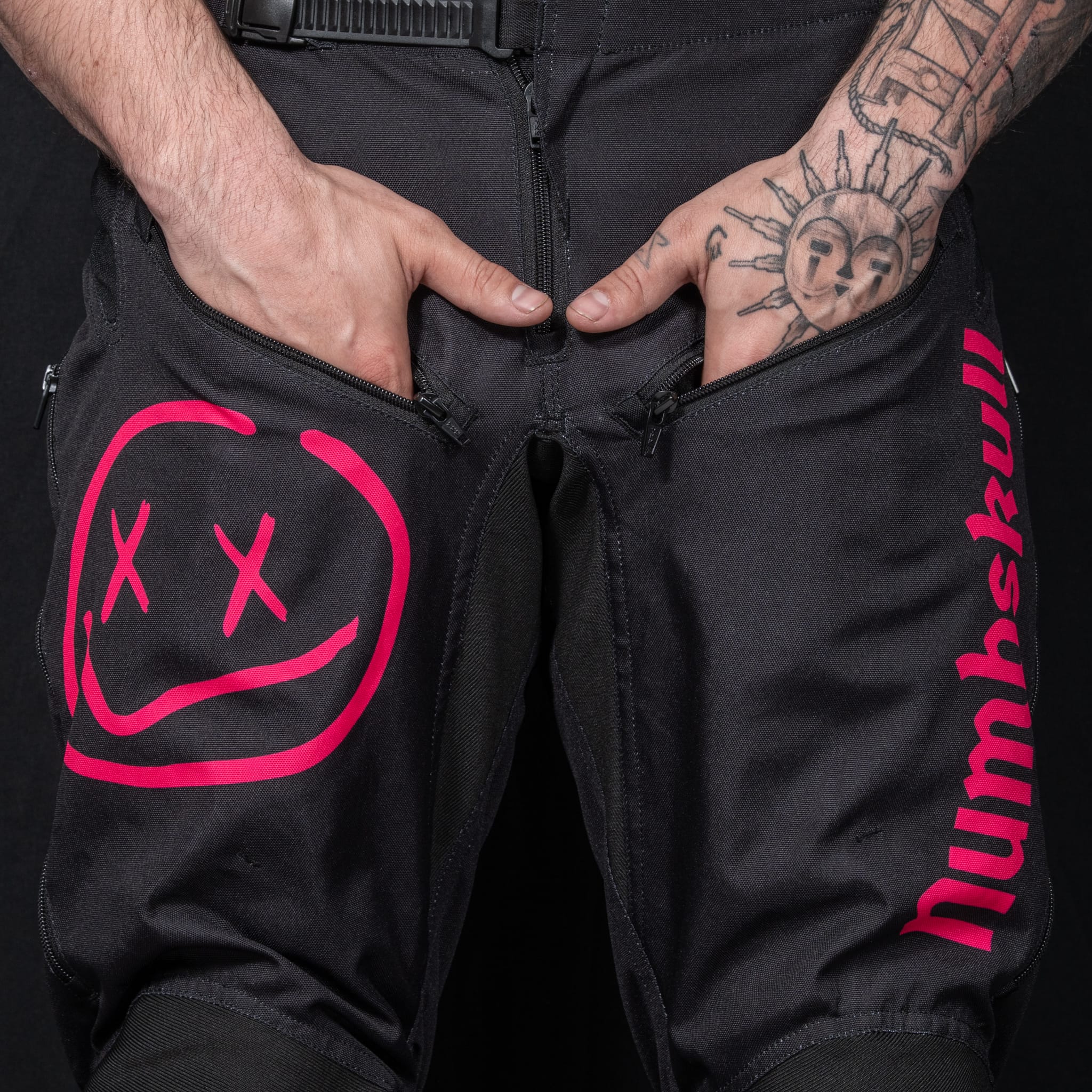 Menace Moto Pant 2.0: Black/Pink - Image 3