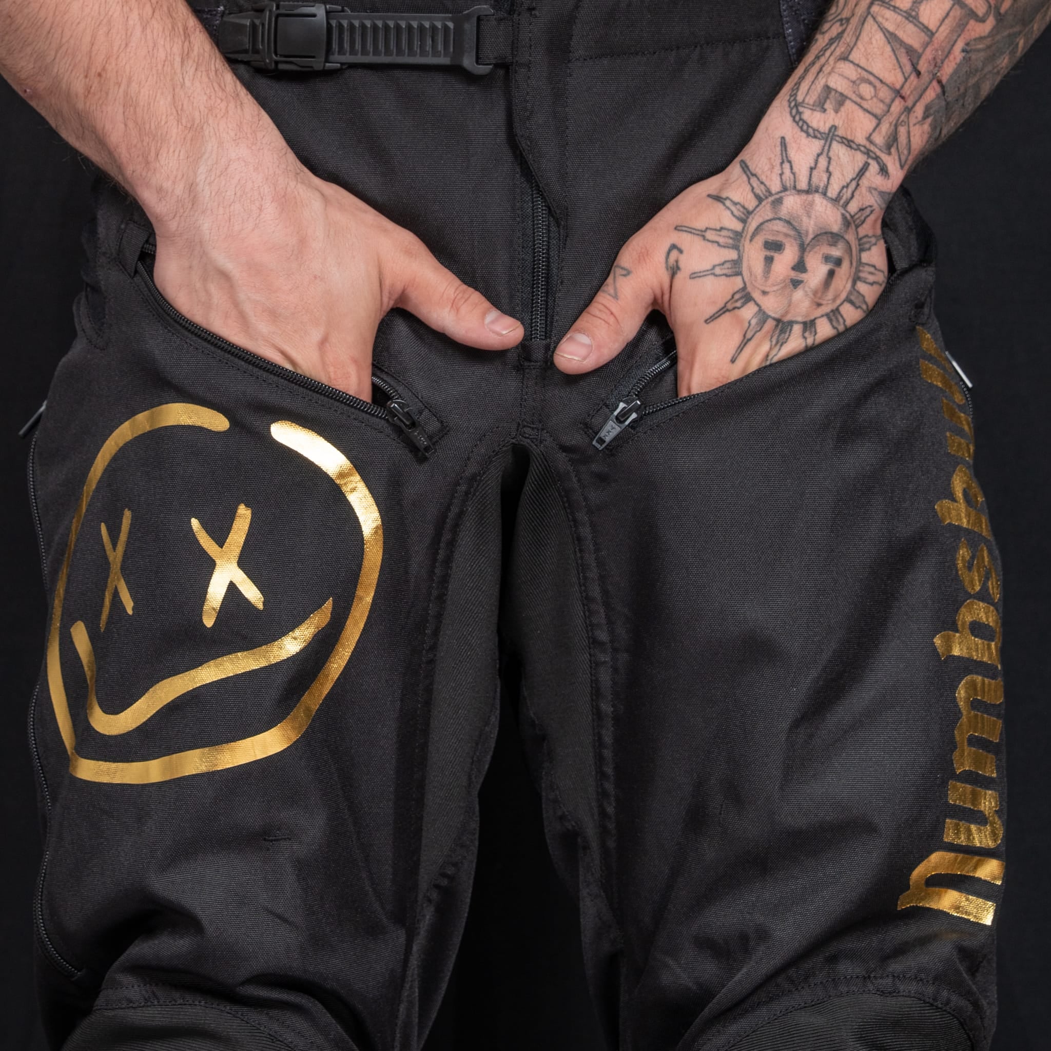 Menace Moto Pant 2.0: Black/Gold - Image 4